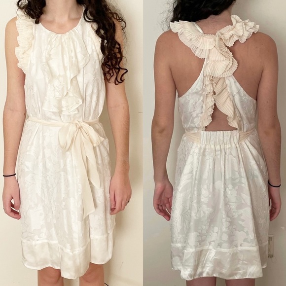 BCBGMaxAzria Dresses & Skirts - BCBG MAX AZRIA silk blended ruffle sleeveless dress size small